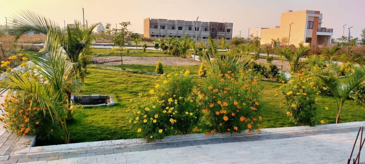 Flower beds in the garden – Abhinav City, Raipur