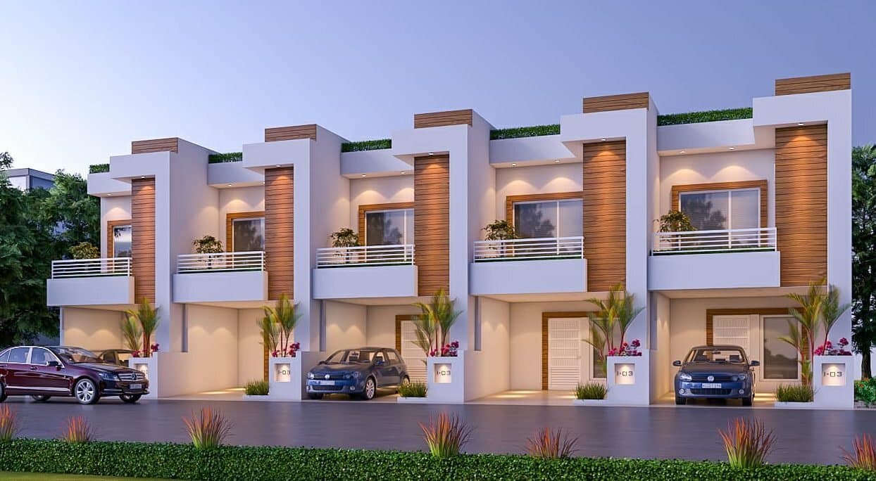 Row houses frontage – Abhinav City, Raipur